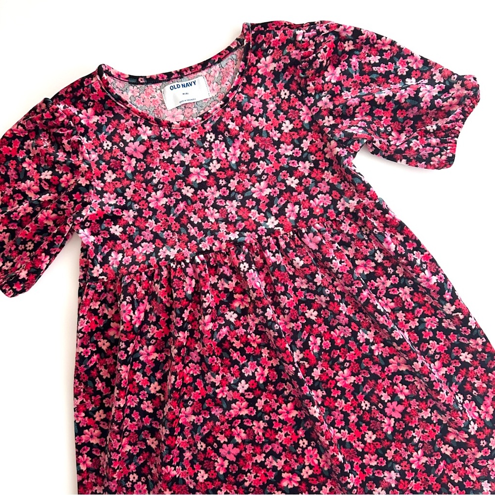 💥5/$15 EUC Velvet Floral Babydoll Dress